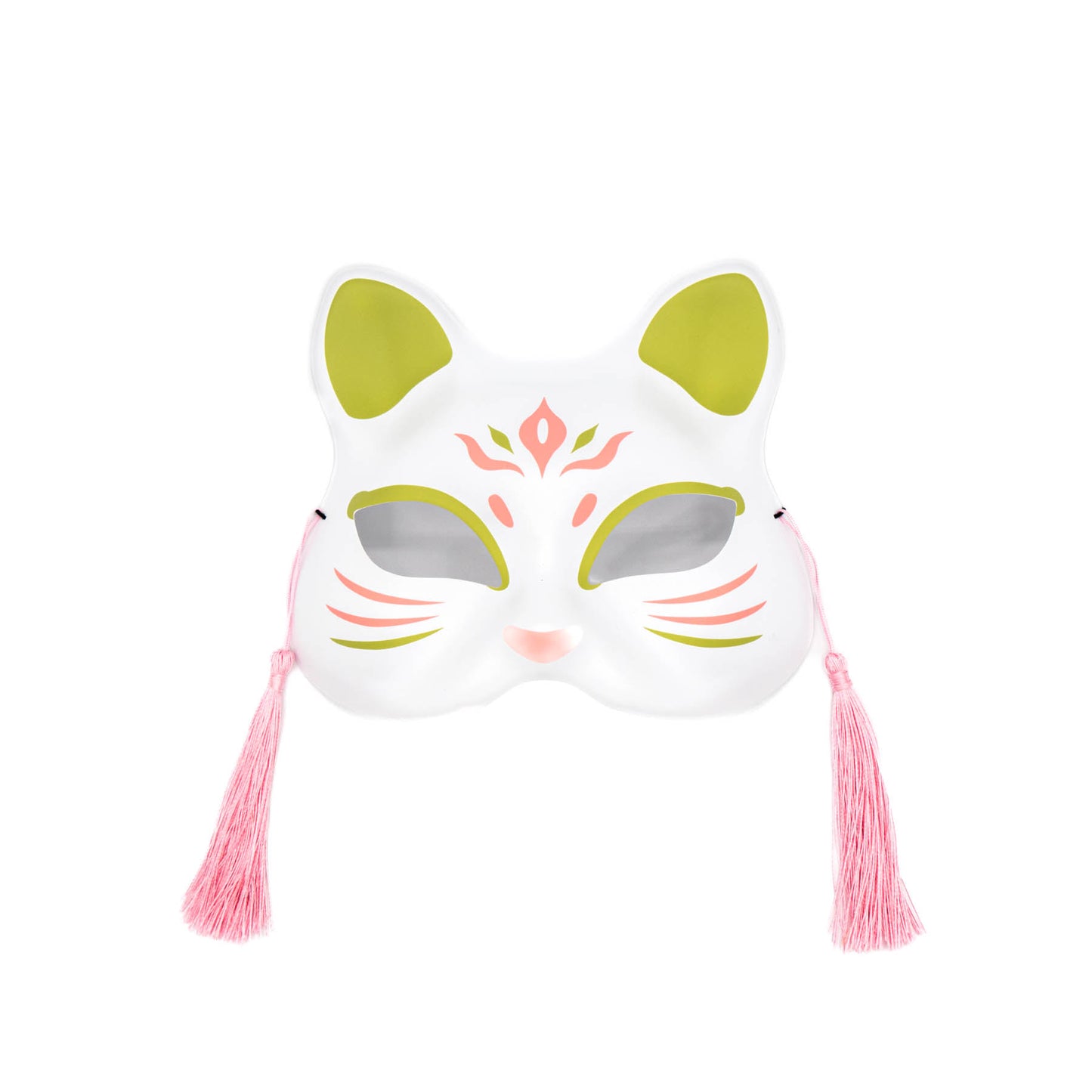 Japanese Cat Mask - Green and White