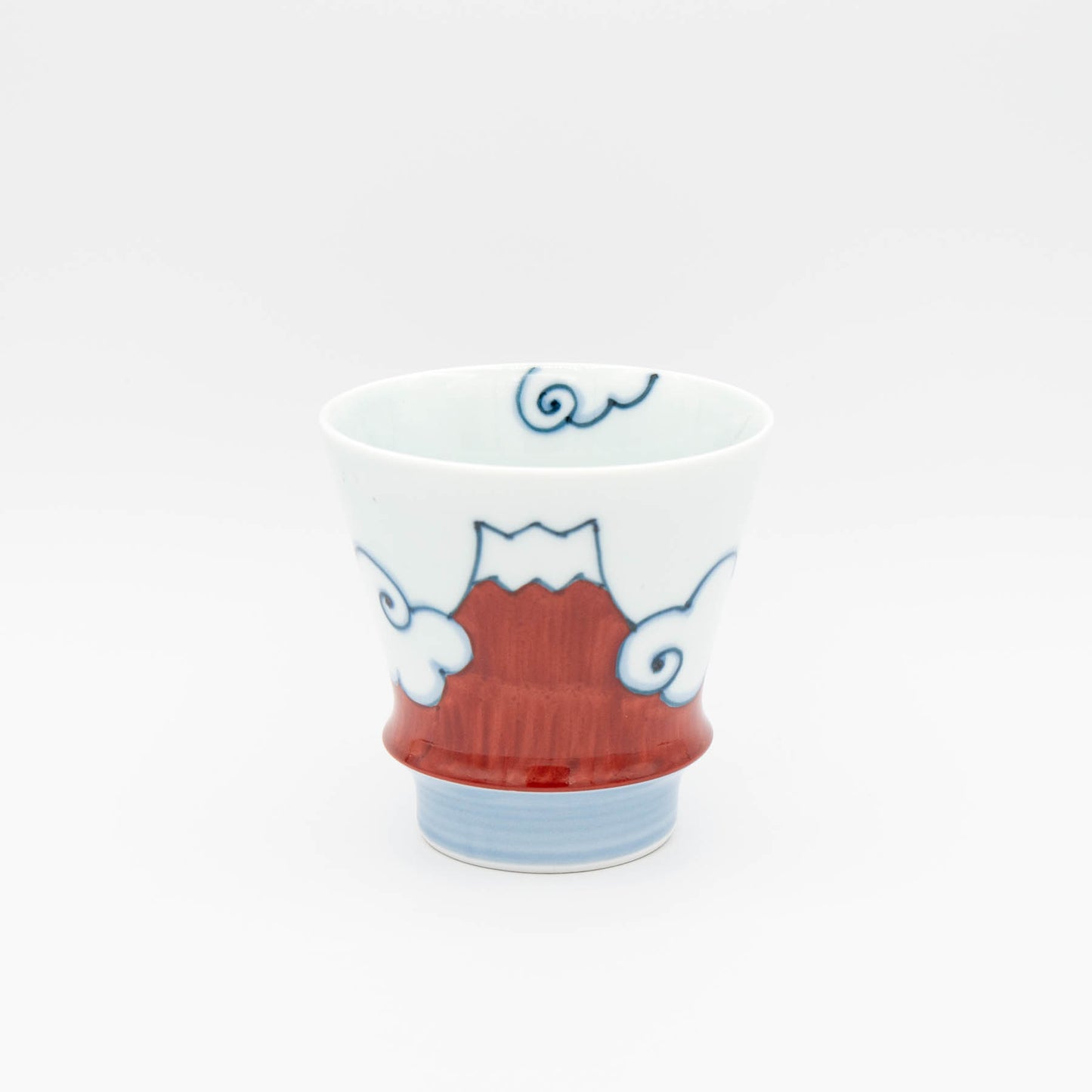 Arita yaki porcelain -Sake glass cup Takumi no Kura Red Mt.Fuji