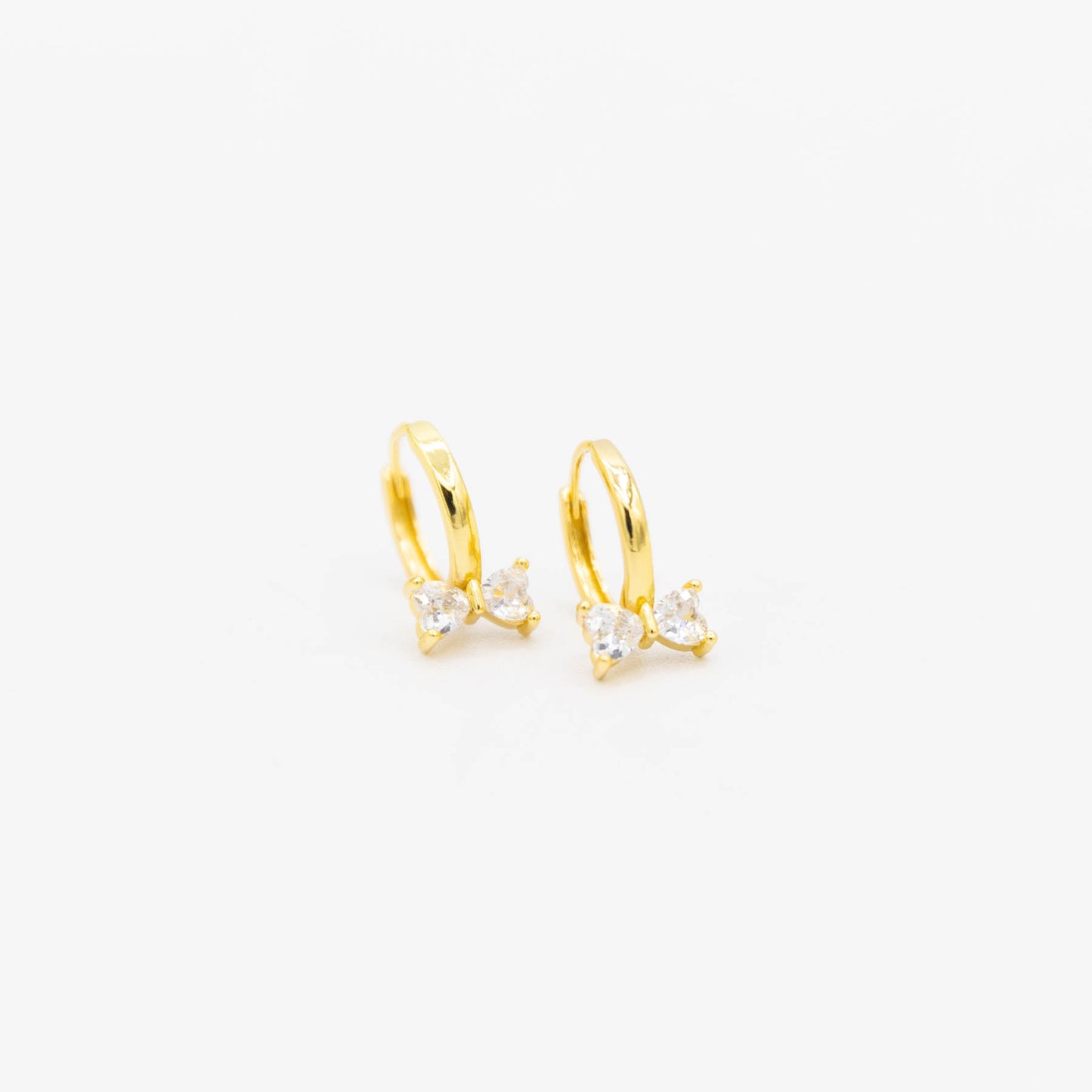 Lune Noir - Sweet Zircon Bow Hoop Earring - Gold