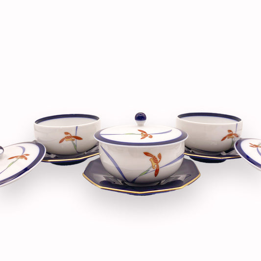 Koransha Porcelain Tea Cup Set Orchid Lace | Arita Ware
