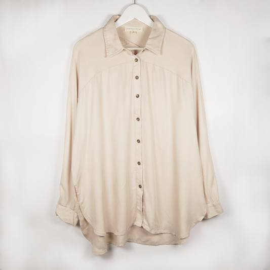 Lovestitch - Solid Twill Long Sleeve Button Up Top