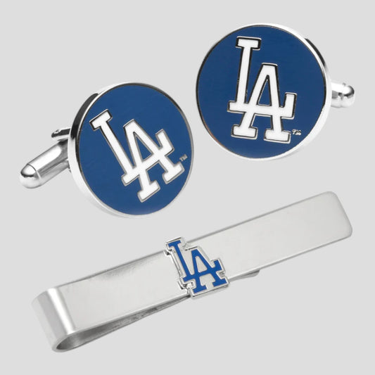 MLB LA Dodgers Cufflinks and Tie Bar Gift Set