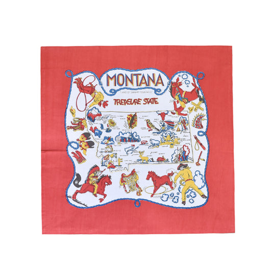 Red and White Kitchen - Montana Map Towel