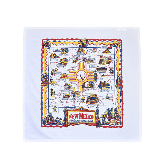 Red and White Kitchen - New Mexico Map Towel