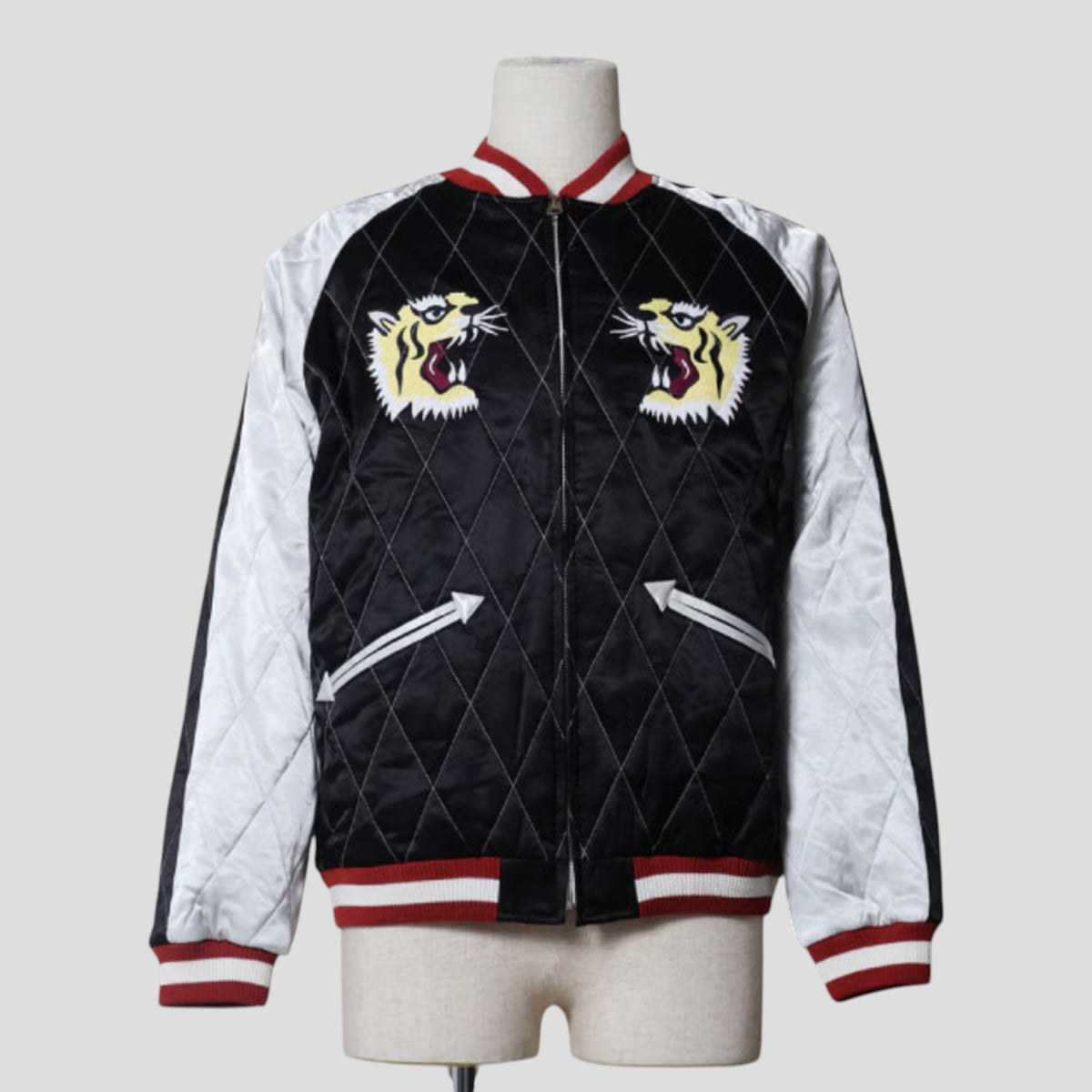 Houston - Quilting Rayon Sukajan Jacket - Eagle - Black