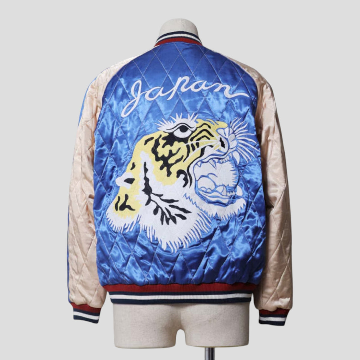 Houston - Quilting Rayon Sukajan Jacket - Tiger - Blue