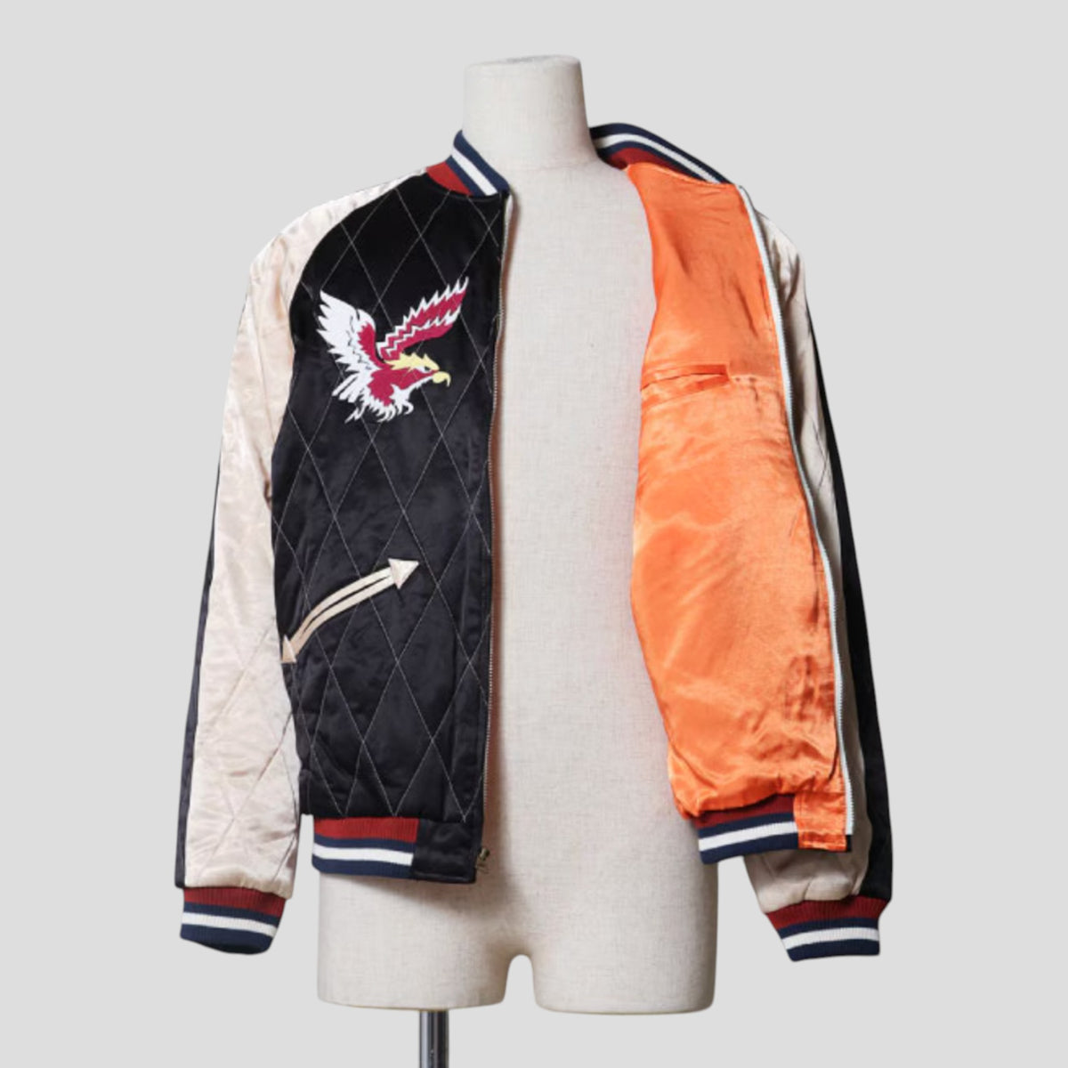 Houston - Quilting Rayon Sukajan Jacket - Tiger - Black