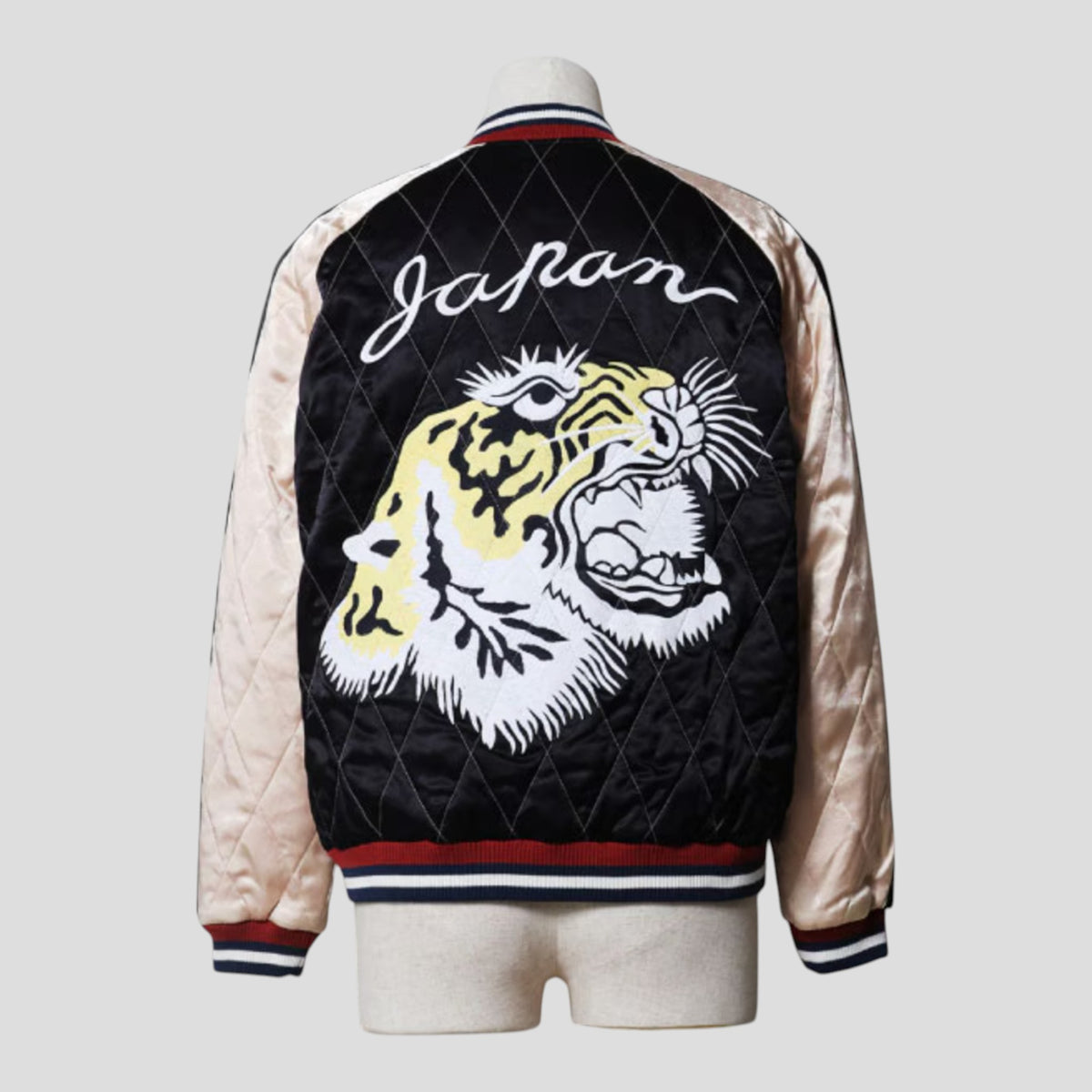 Houston - Quilting Rayon Sukajan Jacket - Tiger - Black