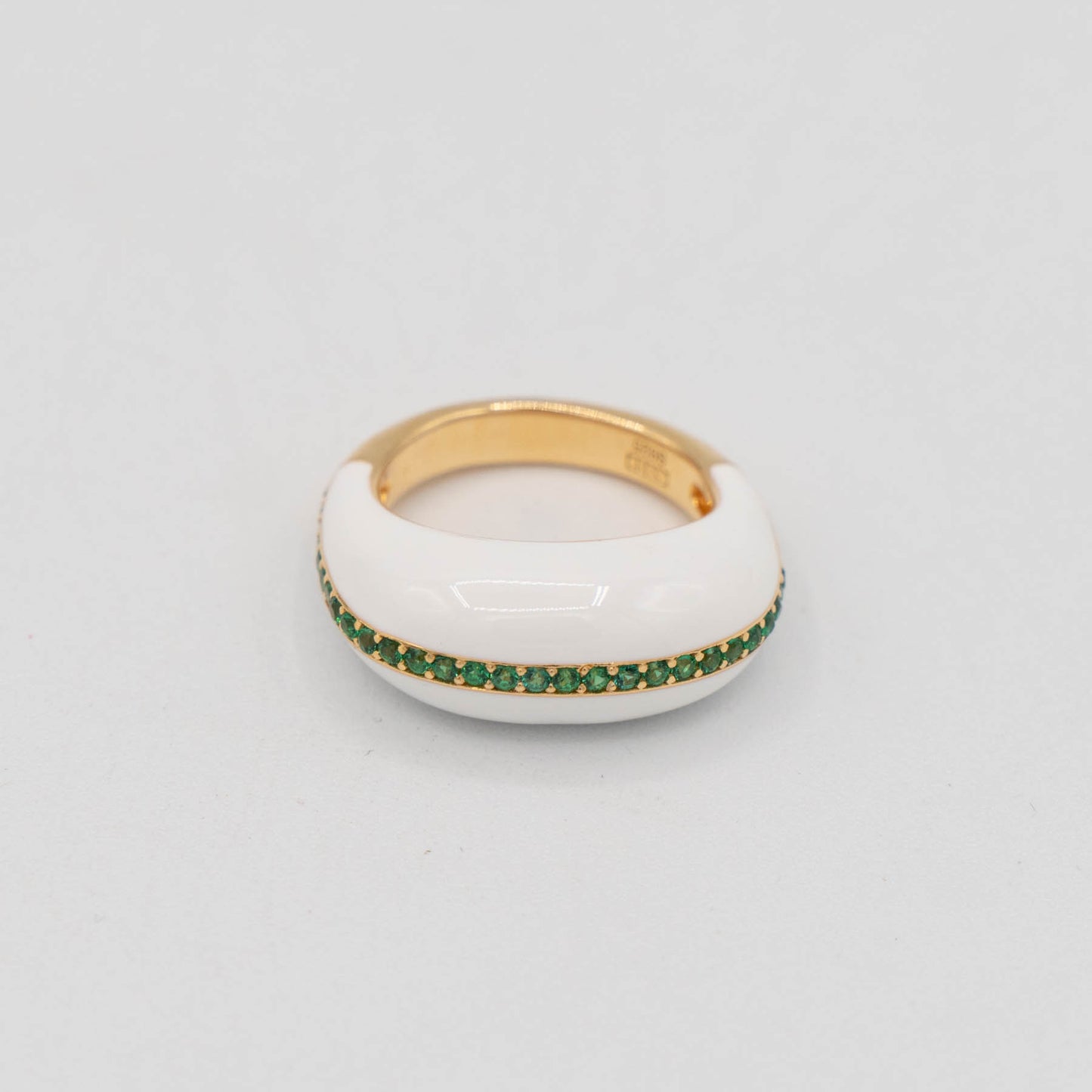 Stellar Hollywood - Line Beaded Color Ring - White