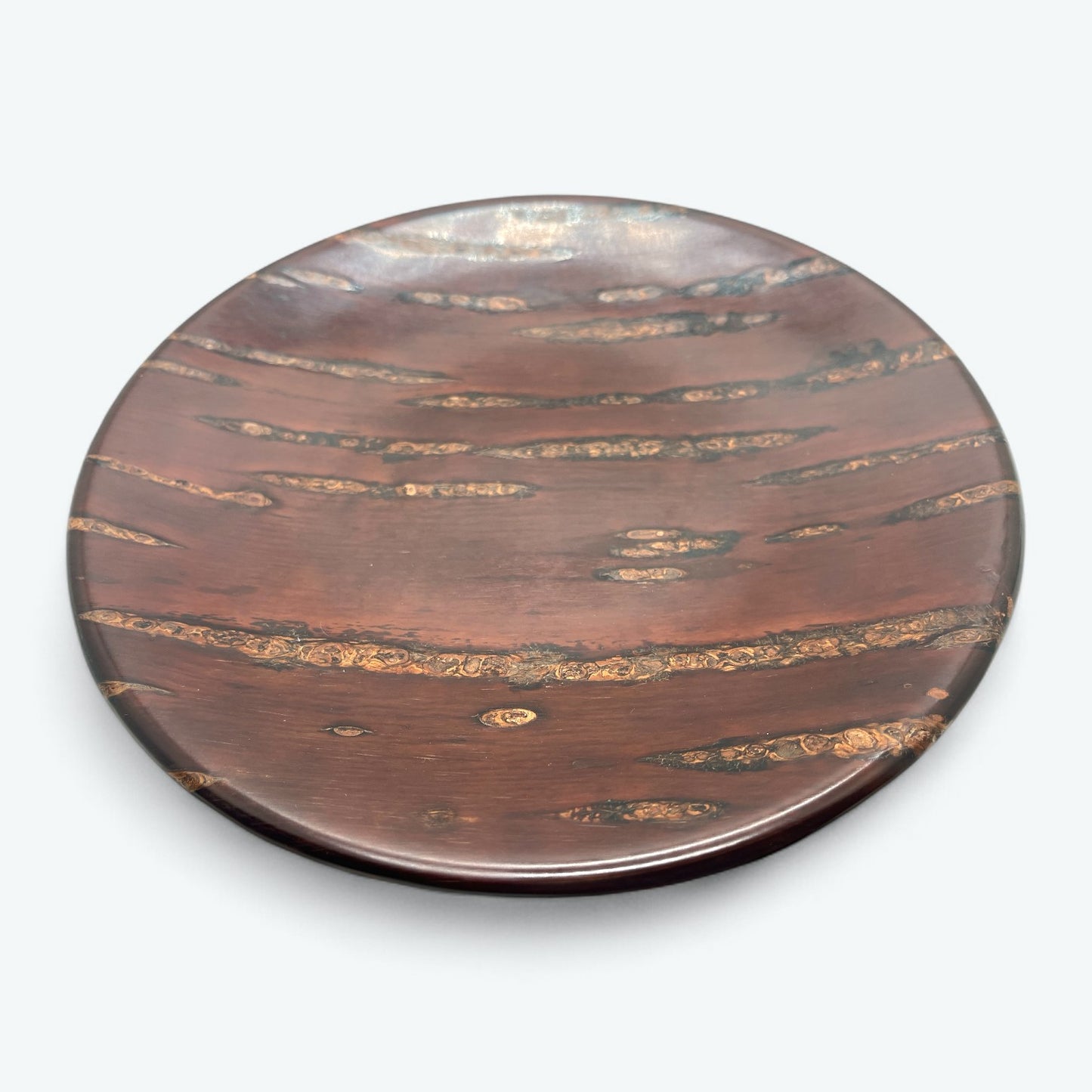 Vintage Akita Cherry Bark Round Tray – Handmade Japanese Craft　
