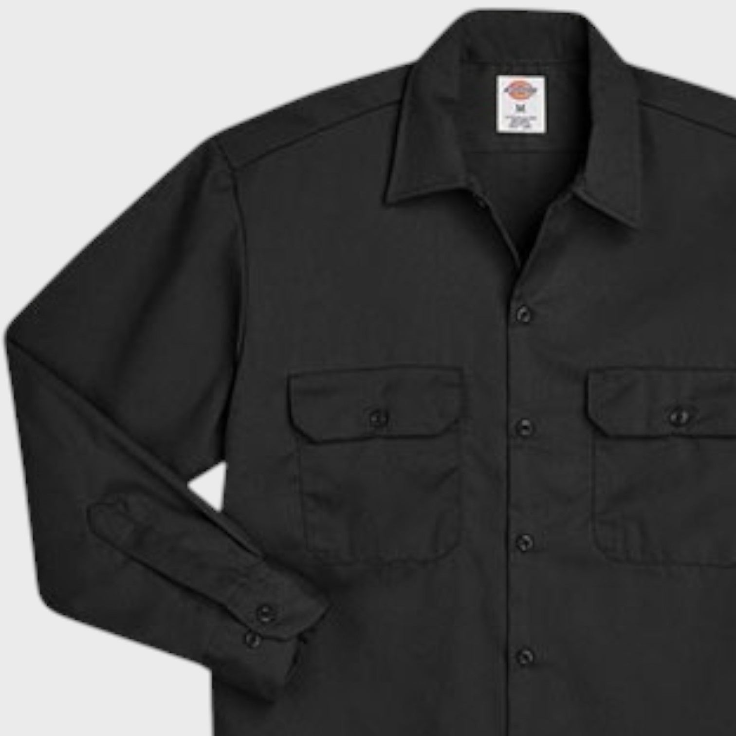 Dickies Men's FLEX Relaxed Fit Long Sleeve Work Shirt Black Dickies Men's FLEX Relaxed Fit Long Sleeve Work Shirt Black