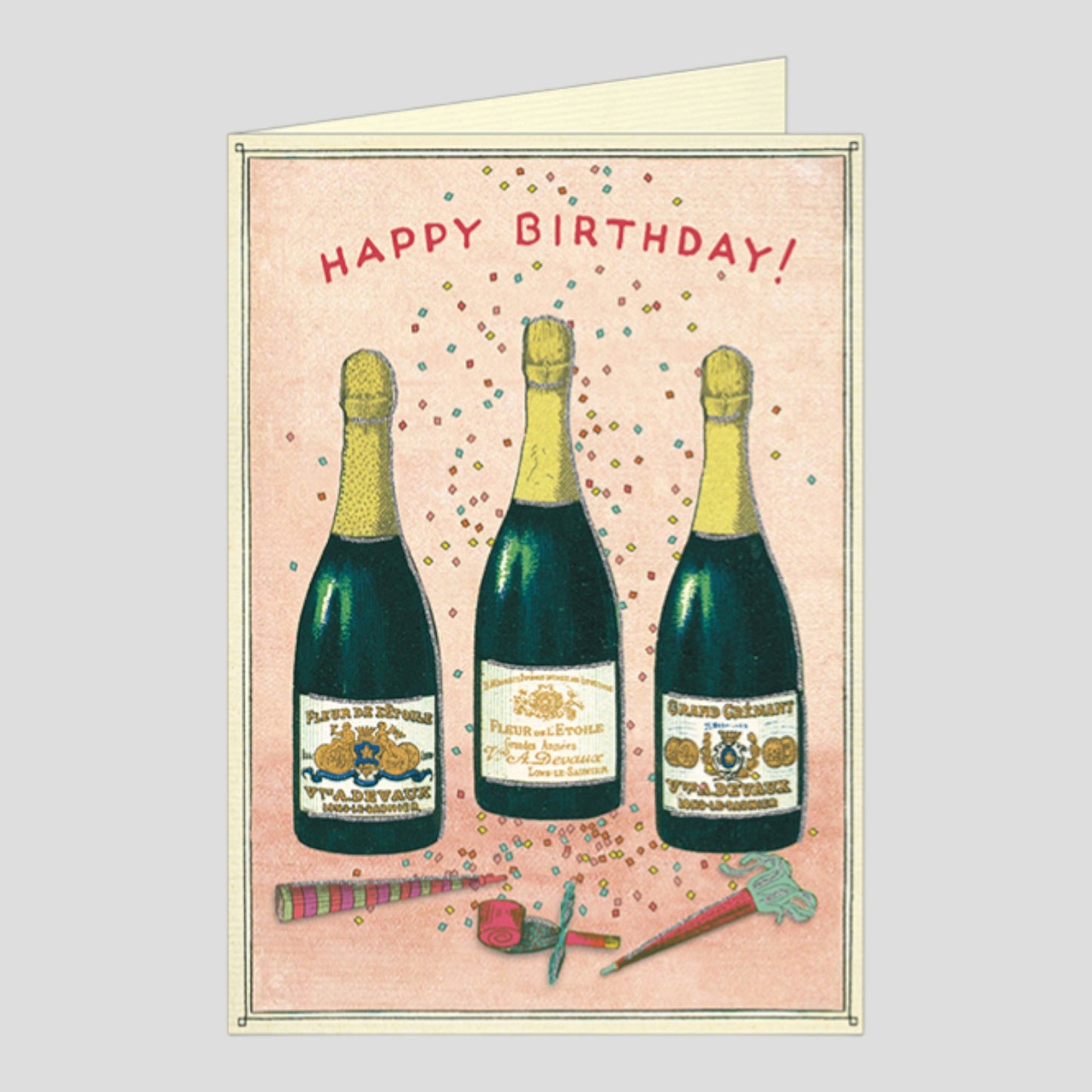 Cavallini Papers & Co. - Happy Birthday Champagne Greeting Card