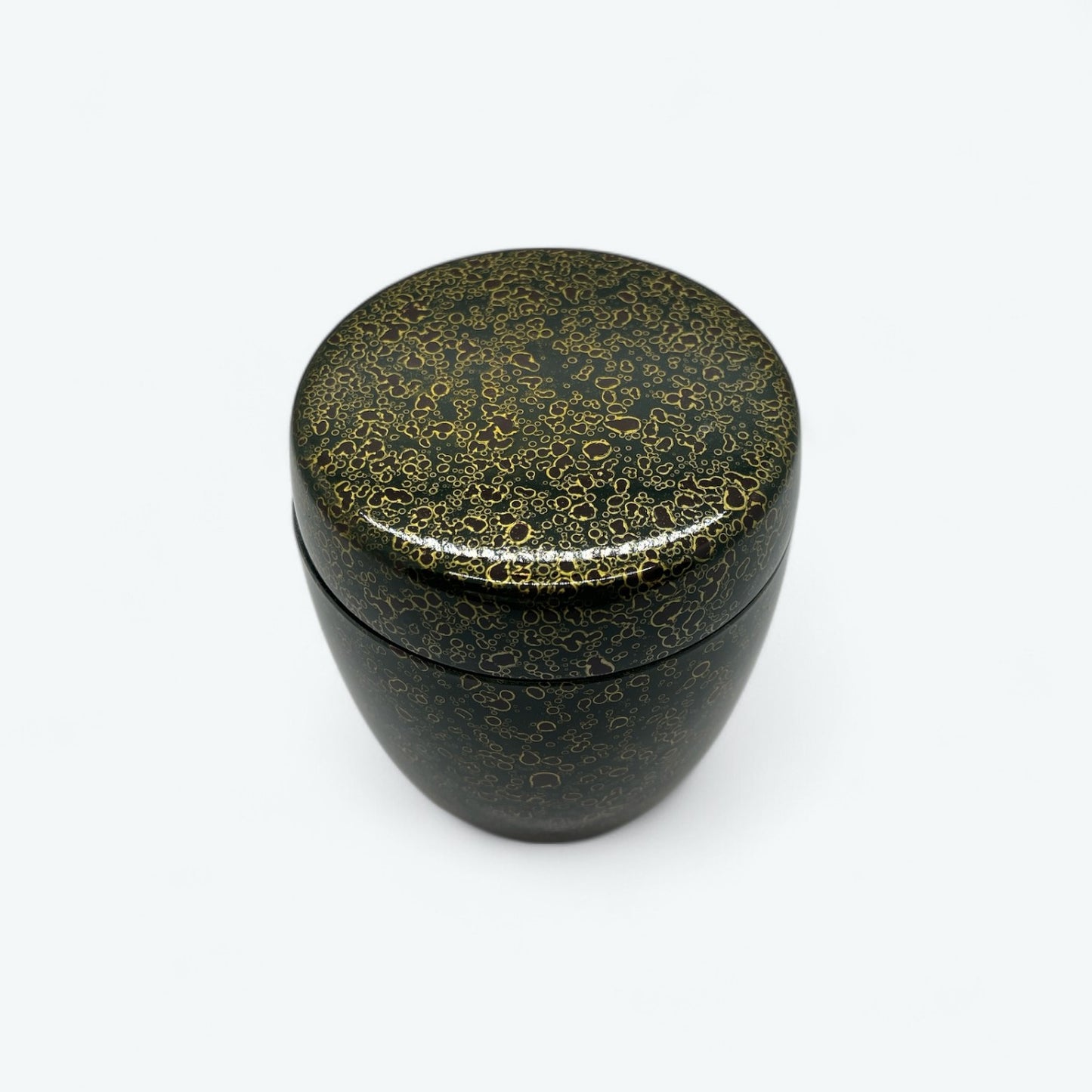 Vintage Green Tsugaru Lacquer Tea Caddy (Natsume)