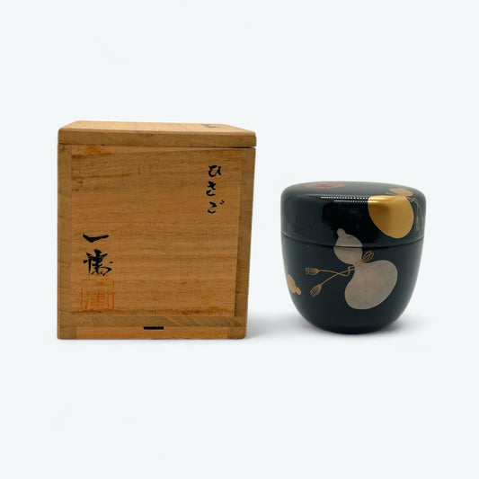 Vintage Kawatsura-nuri Lacquer Tea Caddy – Hyōtan (Gourd) Motif