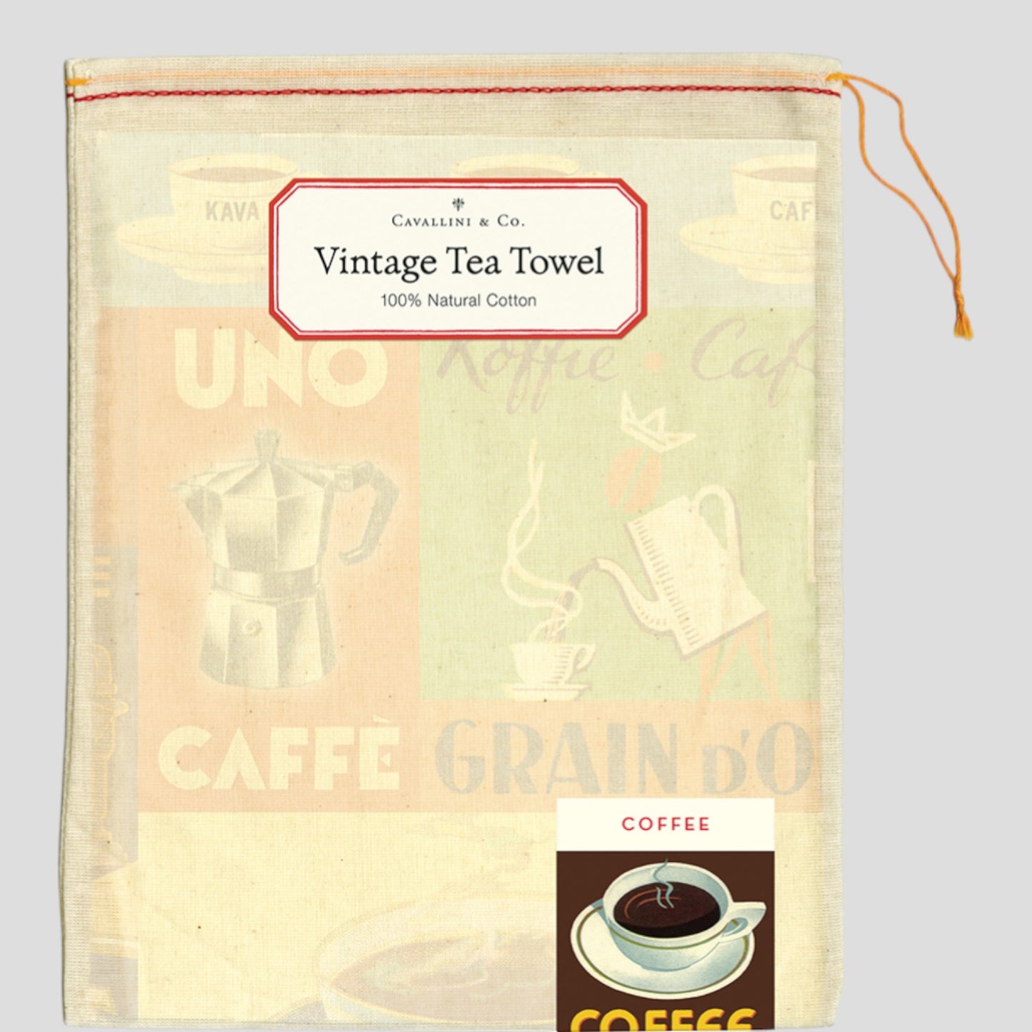 Cavallini Papers & Co - Vintage Tea Towel - Coffee Tea Towel