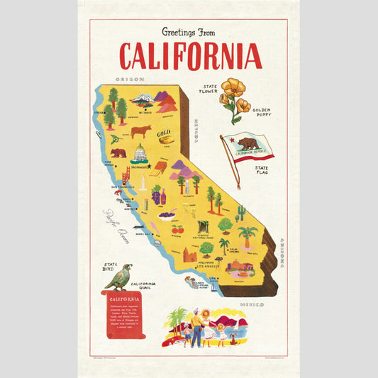 Cavallini Papers & Co - Vintage Tea Towel - California