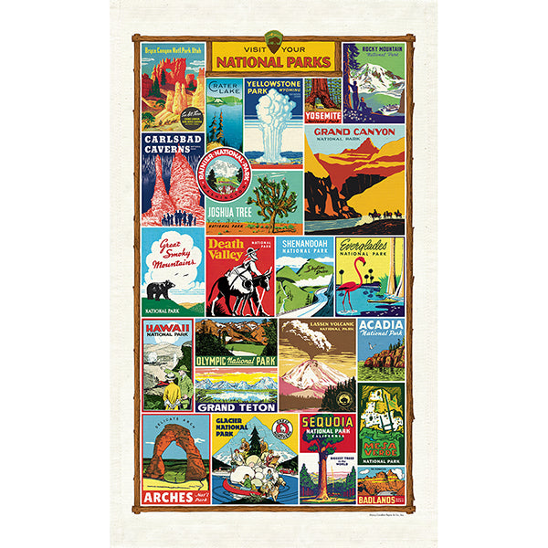 Cavallini Papers & Co - Vintage Tea Towel - National Parks