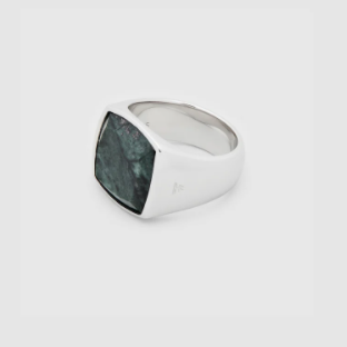 Tomwood - Cushion Green Marble - 925 Sterling Silver